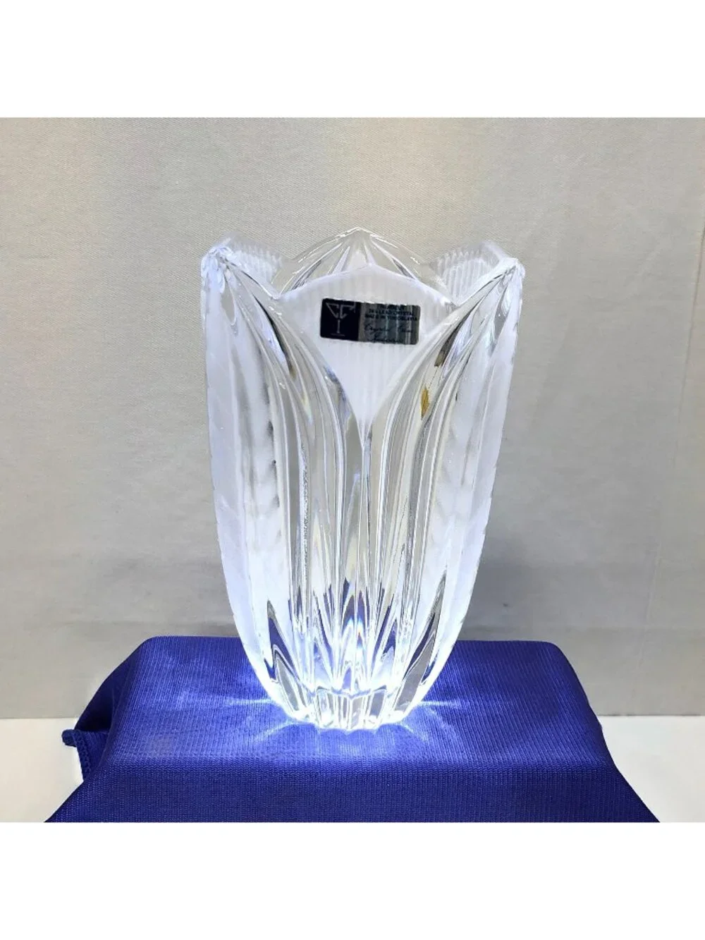 Crystal Clear Industries Novelette Handcut 24% Lead Crystal Vase Yugoslavia VTG